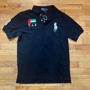 Polo RALPH LAUREN Men’s Size XXL Black Custom Fit Shirt UAE 3 100% Cotton